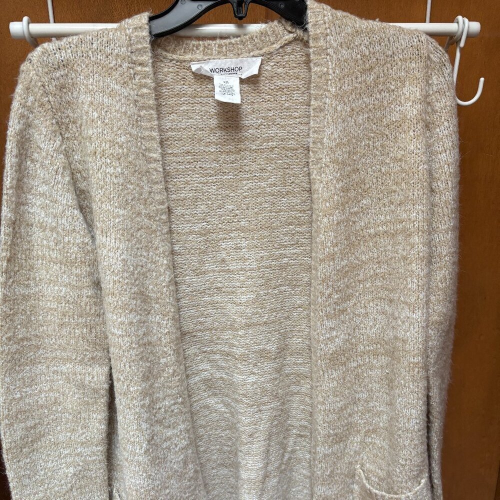 Workshop Republic Oatmeal Open Front Long Cardigan Sweater Women’s XS